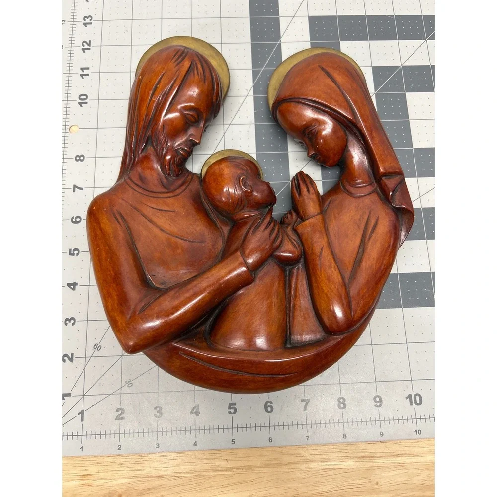 Goldscheider Achitat‎ Holy Family Nativity Wall Plaque Stoneware MCM Germany
